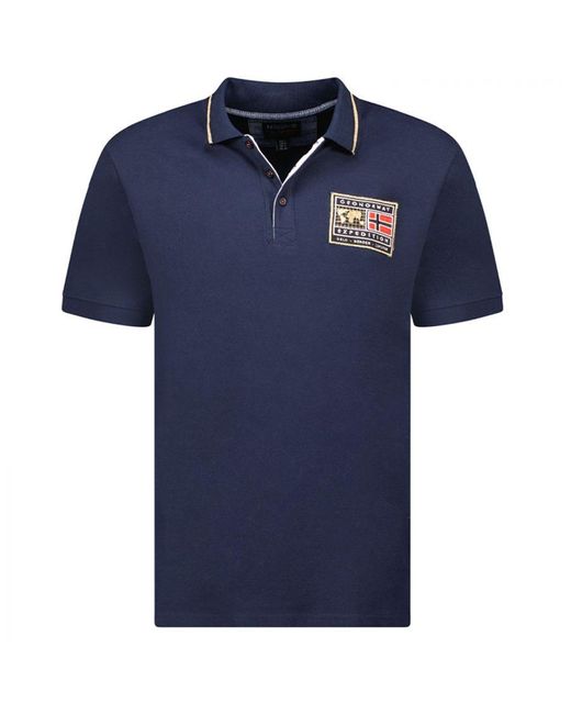 GEOGRAPHICAL NORWAY Blue Short-Sleeved Polo Shirt Sy1308Hgn for men