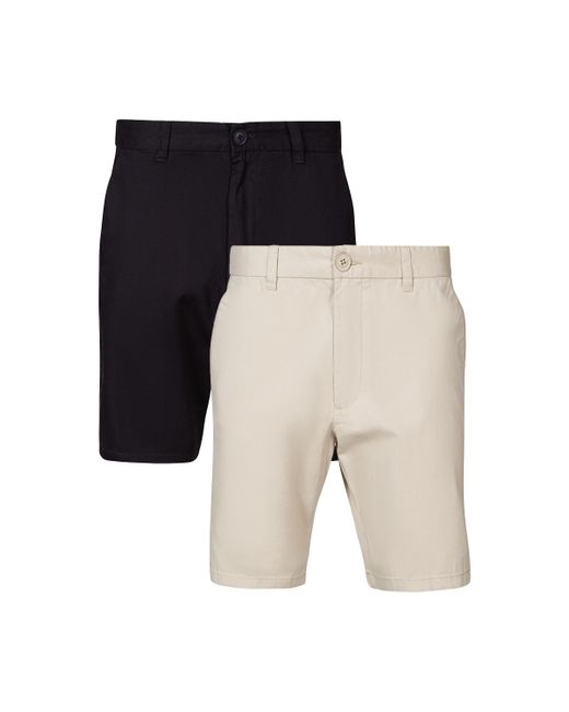 French Connection White 2 Pack Cotton Chino Shorts for men