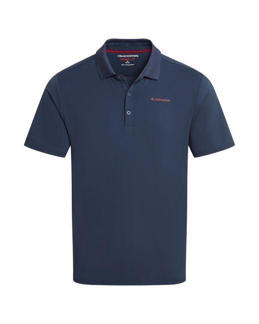 Craghoppers Blue Bramshaw Nosilife Short-Sleeved Golf Polo Shirt for men