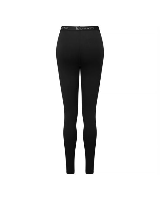 Sprayway Black Ladies Thermal Soft Fleece Base Layer Leggings For Winter Hike Run