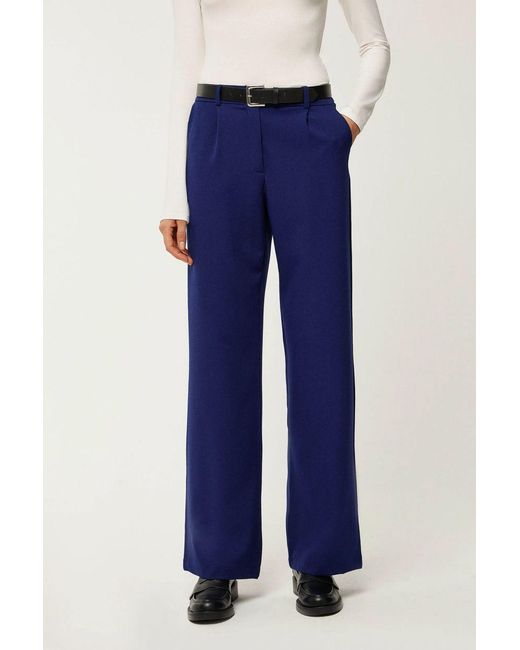 Hiccup Blue Straight Leg Suit Pants