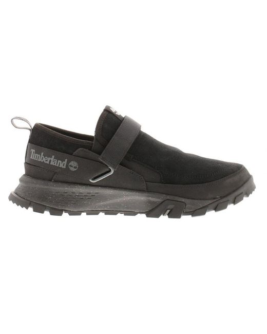 Timberland Black Trainers Mills Falls Slip Leather On Leather (Archived) for men