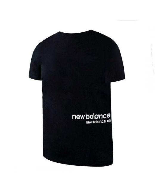 New Balance Black Short Sleeve Crew Neck Nb Essentials Id T-Shirt Mt13518 Bk Cotton for men