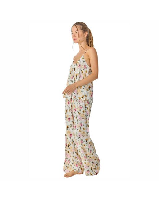 J&j Brothers Metallic Summer Pyjamas With Straps And Flowy Long Pants Jjb30