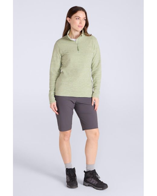 Mountain Warehouse Green 'Snowdon' Fleece Top Half Zip Breathable Quick Dry Sweater