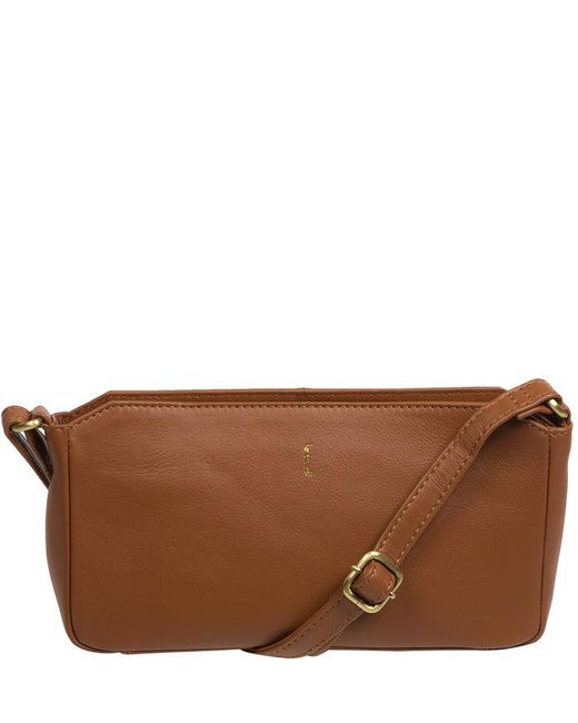 Cultured London Brown 'Christina' Leather Cross Body Bag