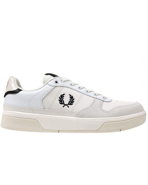 Fred Perry White B300 Leather Snow Trainers for men
