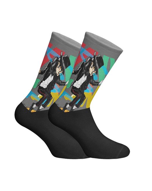 Jenes Socks Blue Elastic Printed Long
