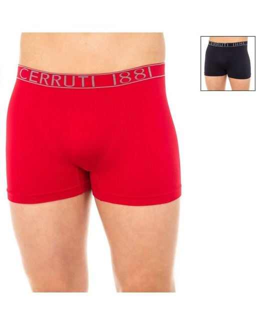 Cerruti 1881 Red Pack-2 Boxers Breathable Fabric And Anatomical Front 109-002296 for men