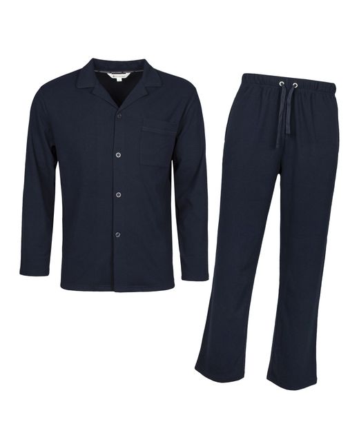 Heat Holders Blue Thermal Pyjama Set With Long Sleeve Top & Bottoms For Cold Nights for men
