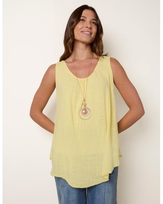 Blue Vanilla Blue Double Layer Scoop Neck Vest
