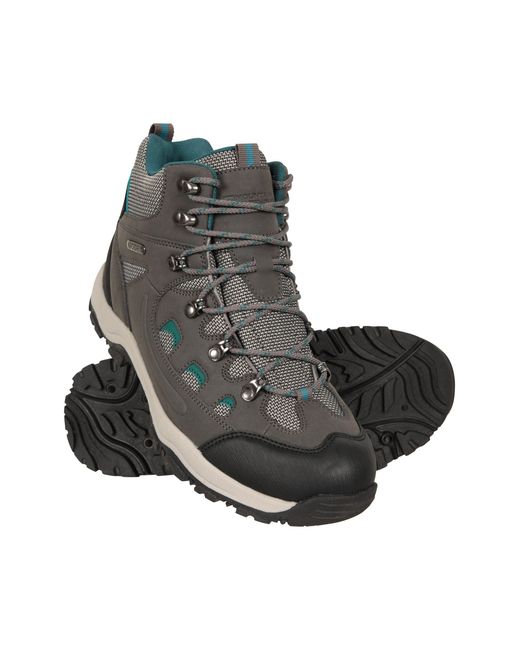 Mountain Warehouse Black 'Adventurer' Waterproof Rain Boots Cushioned Footbed Mesh Lining Trail Trekking Wellies
