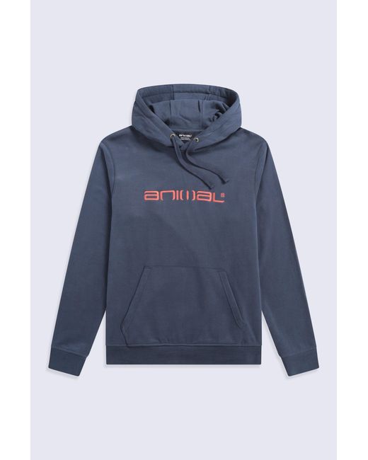 Mountain Warehouse Blue Driver' Logo Hoodie With Pocket Cotton Warm Everyday Casual Pullover for men
