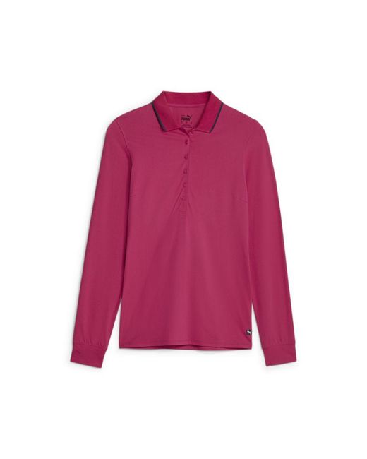 PUMA Pink W Cloudspun Long Sleeve Polo Shirt