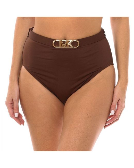 Michael Kors Brown Womenss High-Waist Bikini Panties Mm1N025