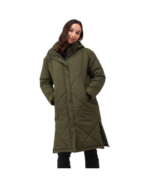 Regatta Green Cambrie Insulated Padded Longline Jacket Coat