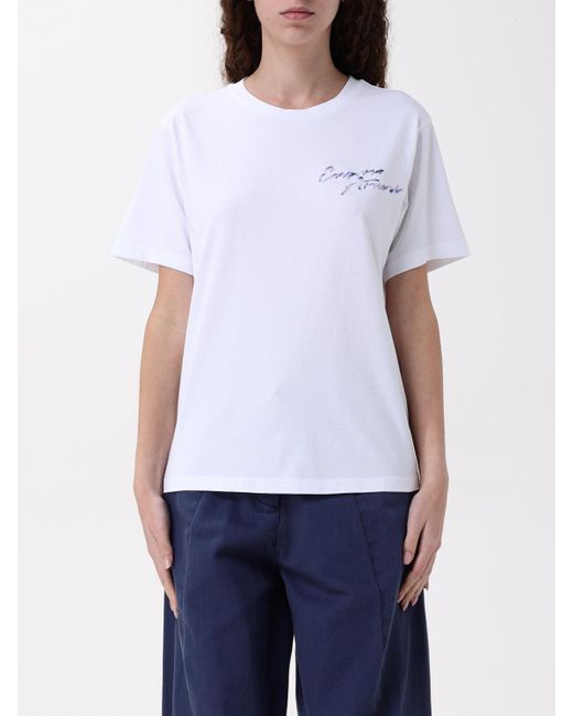 Emporio Armani Handtekening T-shirt in het White voor heren