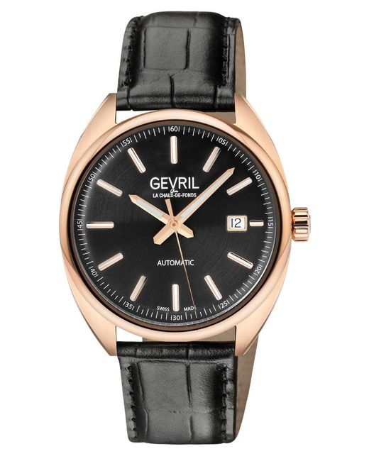 Gevril Black Five Points 48703A Swiss Automatic Sellita Sw200 Watch for men