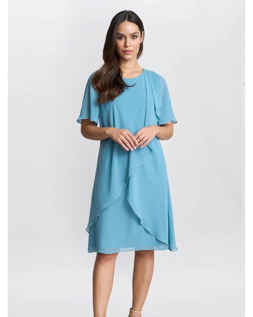 Gina Bacconi Blue Hallie Floral Tier Dress