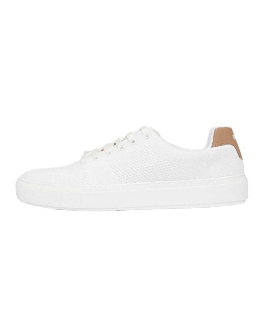Boss White Ladies Katie Leather Trainers