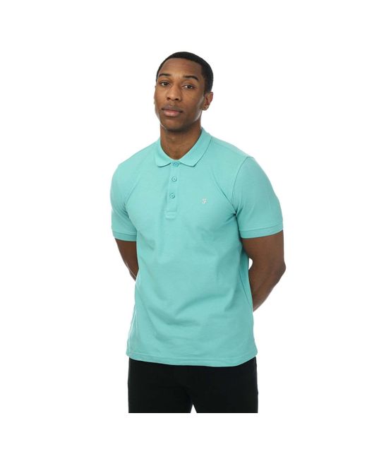 Farah Blue Cove Organic Modern Fit Polo Shirt for men