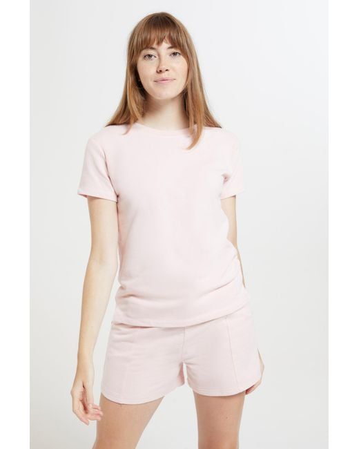Mountain Warehouse Pink 'Lounge' Soft Touch T-Shirt Casual Lightweight Short Sleeve Tee Top Cotton