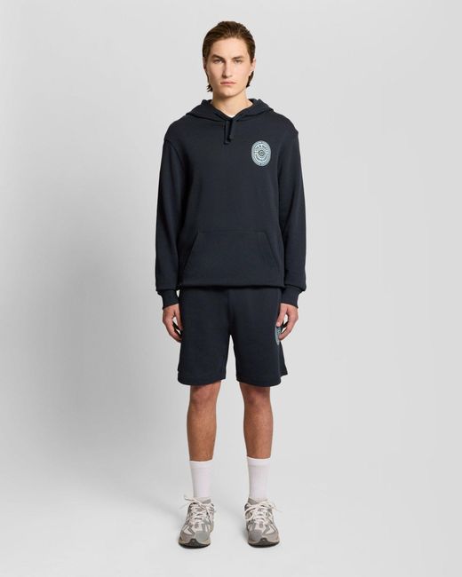 Lyle & Scott Blue Graphic Badge Cotton Sweat Shorts for men