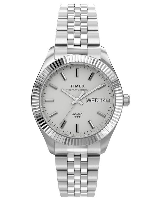 Timex Gray Waterbury Legacy Boyfriend Watch Tw2U78700 Stainless Steel (Archived)