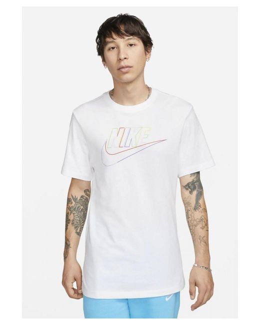 Nike White M Nsw Club+ Brd Pk Hbr T Shirt for men