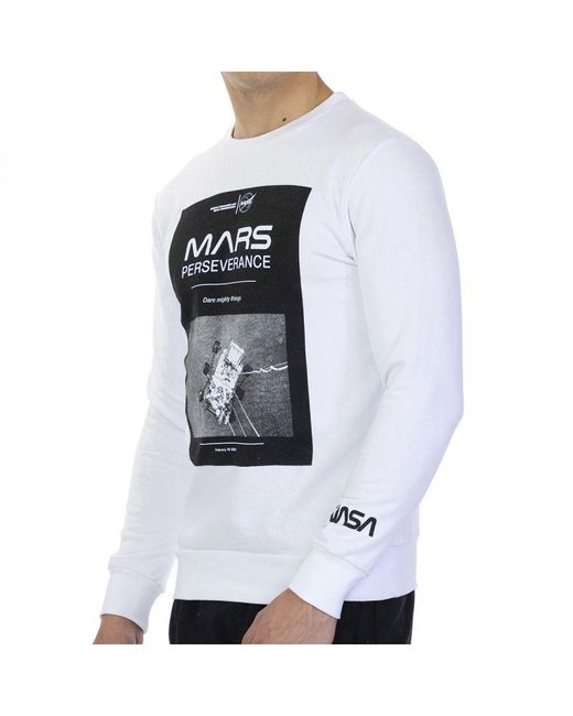 NASA Gray Basic Long Sleeve And Round Collar Mars03S Sweatshirt for men