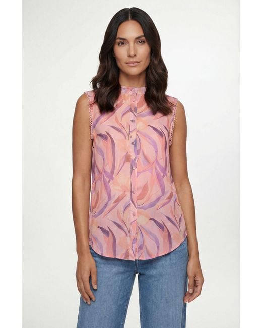 Wallis Red Floral Organza Pleat Detail Cami Top