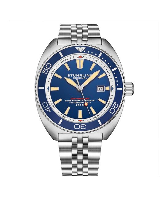 Stuhrling Blue Automatic Depthmaster Diver Watch for men