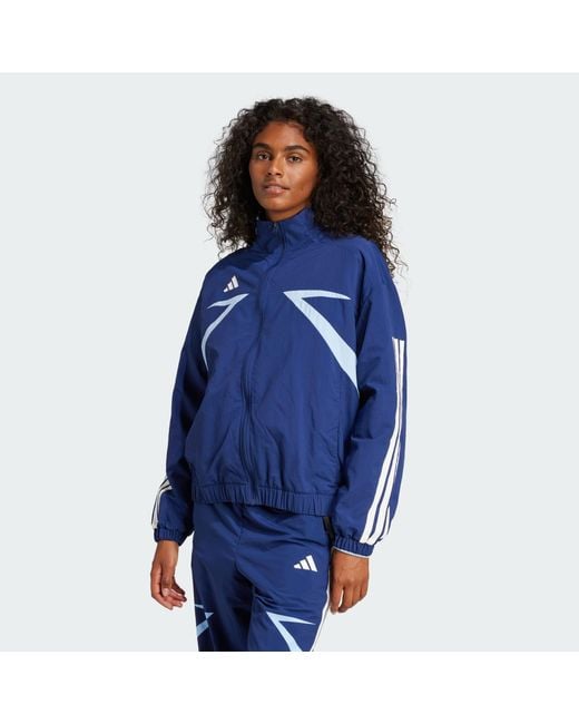 Adidas Blue Tiro Cut 3-Stripes Color Block Woven Track Jacket