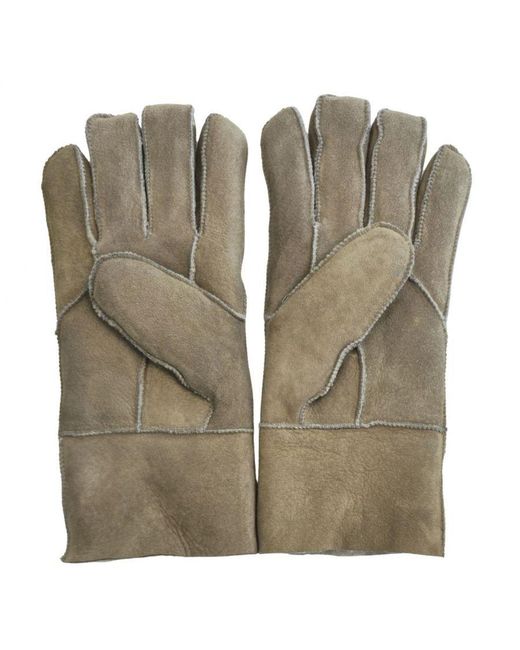 Infinity Leather Green Sheepskin Suede Gloves With Roll Up/Down Cuff
