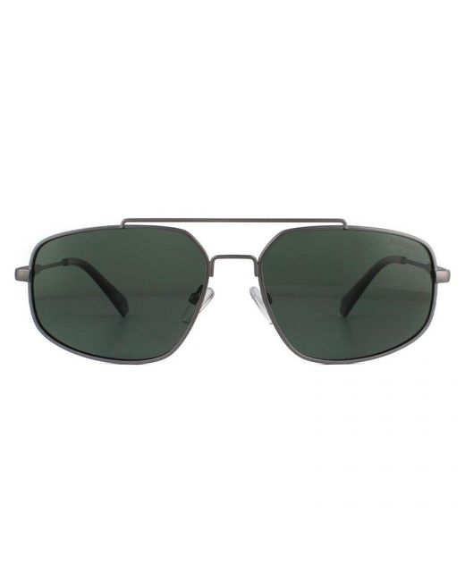 Polaroid Green Aviator Ruthenium Polarized Sunglasses for men