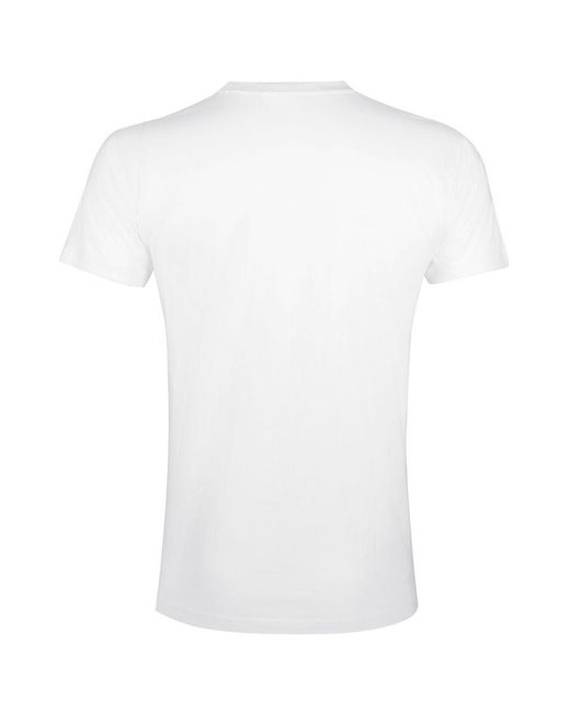 Sol's White Imperial Slim Fit Short Sleeve T-Shirt Cotton for men