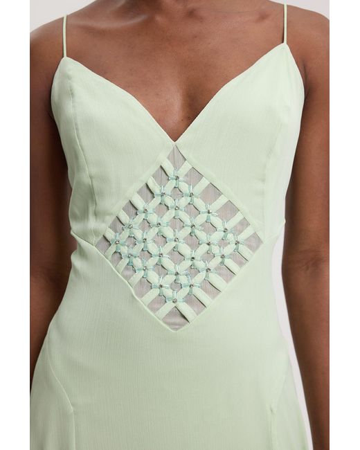 Karen Millen Green Crystal Embellished Midi Dress