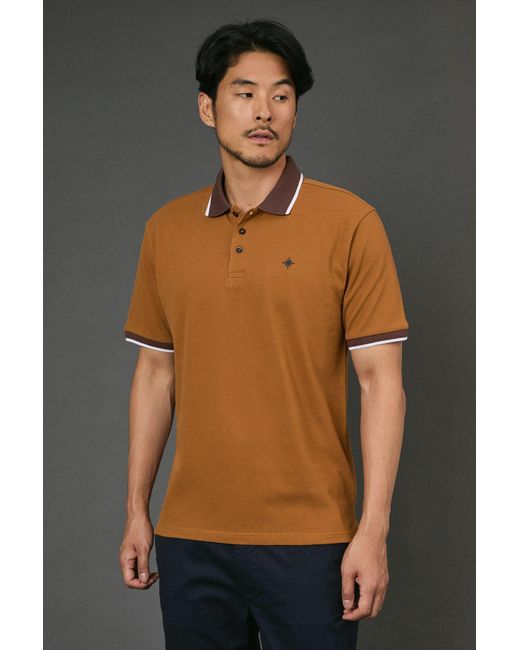 MAINE Black Tobacco Pique Polo Shirt for men