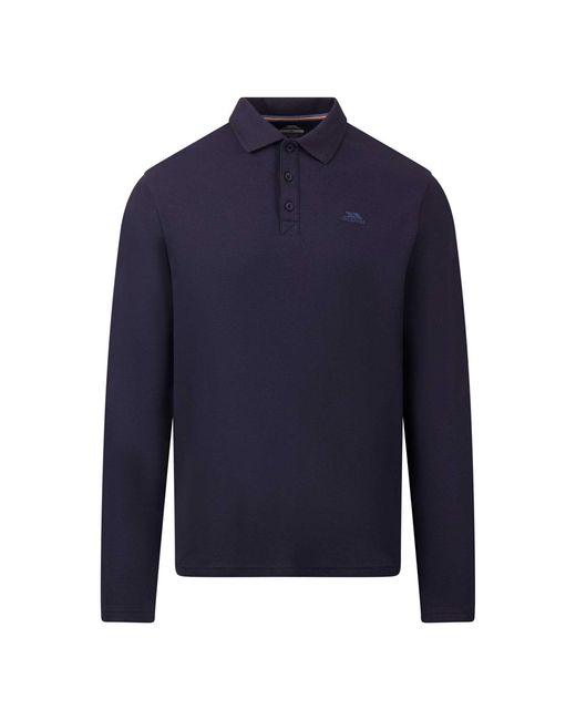 Trespass Blue Leblanc Long-Sleeved Polo Shirt for men