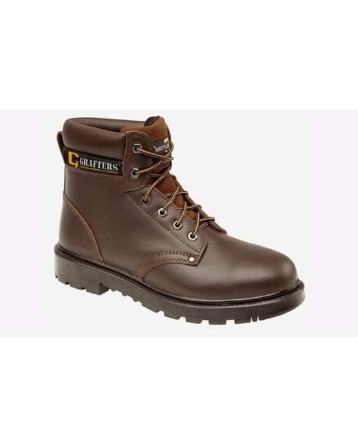 Grafters Brown Apprentice Safety Boots for men