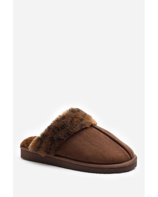 Where's That From Brown Wheres Comfort Trim Mule Slipper