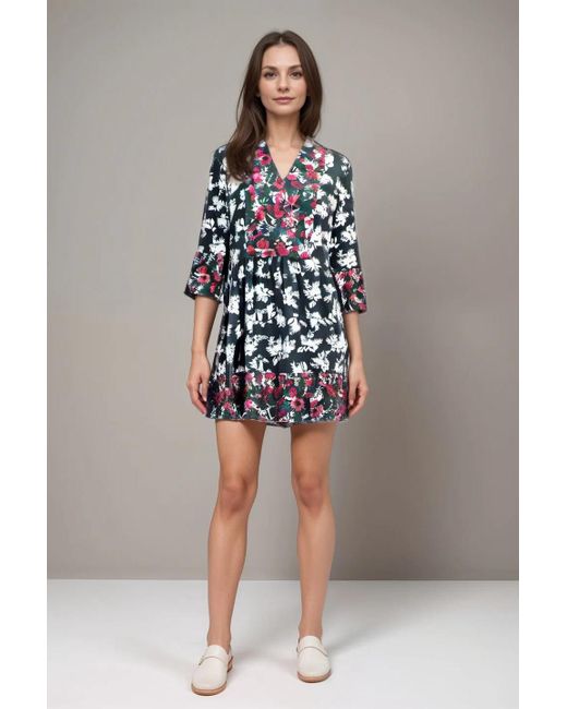 Simply Be Green Floral Smock Dress Viscose