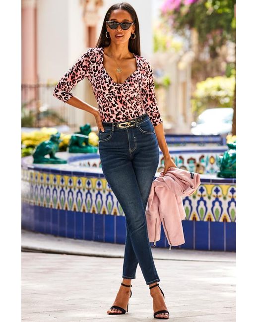 Sosandar Blue Perfect Skinny Jeans Cotton