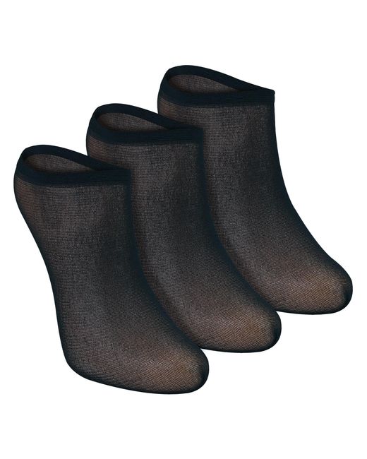 Sock Snob Black 3 Pack Ladies Invisible Pop Socks 15 Denier Lightweight No Show