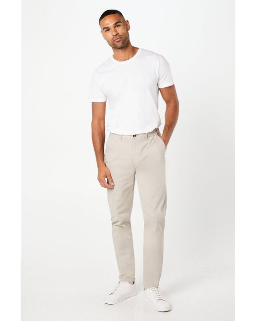 MAINE White Premium Slim Fit Chino Trouser for men