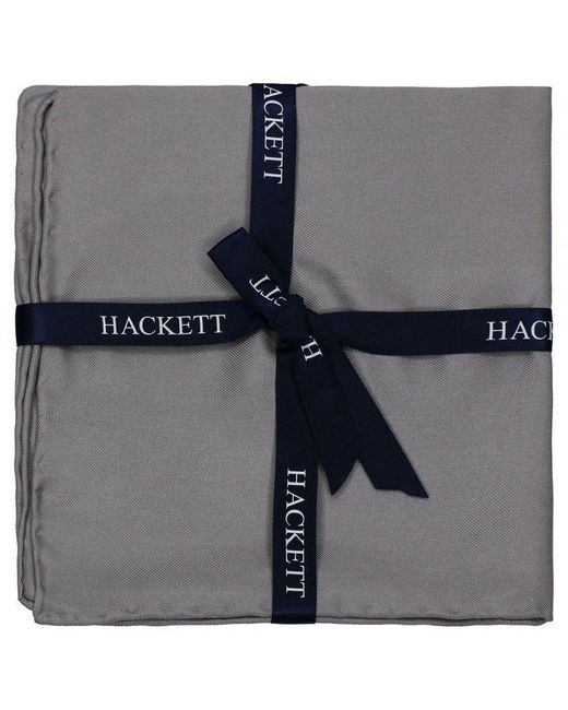 Hackett Gray Plain Satin Grey Hank Handkerchiefs for men