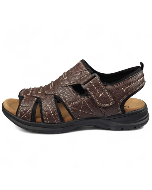 Infinity Leather Brown Lightweight Open Toe Casual Sandals for men