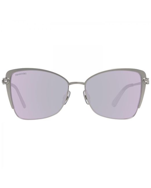 Swarovski Brown Metal Sunglasses With Rectangular Shape Sk0314