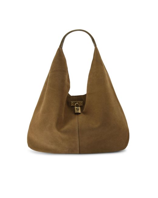 Kurt Geiger Brown Suede Brixton Slouch Hobo Bag