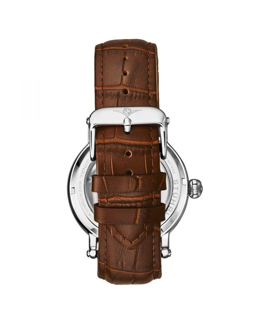 Stuhrling Gray Macrocosm 4000 Automatic 43Mm Skeleton With Dual Time for men